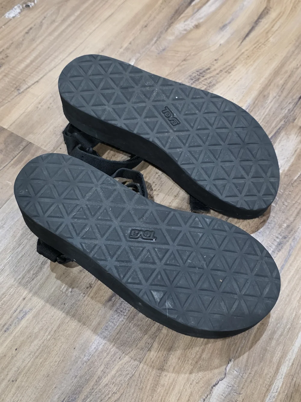 Teva Black Platform Sandals with Thick Sole